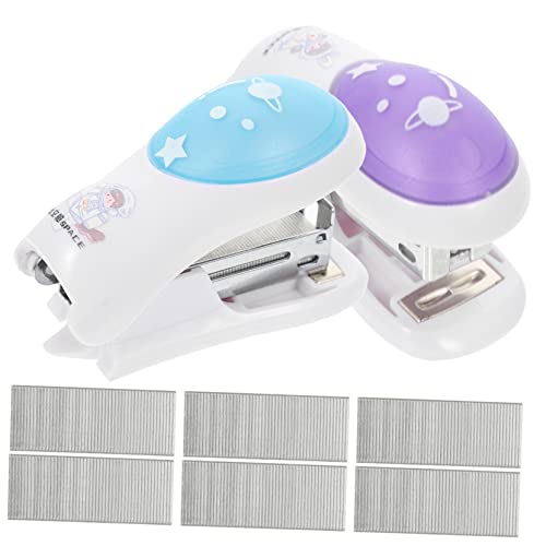 Gadpiparty 4 Sätze Handhefter Teilig Stapler im Astronauten Design Tragbar und Leicht für Schule und Büro Praktisch für Erwachsene und Blauen Hefter von Gadpiparty
