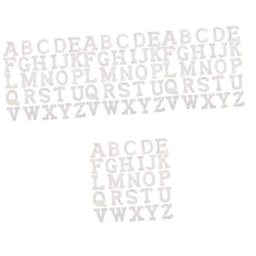 Gadpiparty 4 Sätze Heiße Diamant-buchstabenaufkleber Briefe Buchstaben-chenille-aufnäher Buchstaben Aufbügeln Buchstaben Für Stoff Aufbügeln Strasssteine Silver 26 Stück * 4 von Gadpiparty