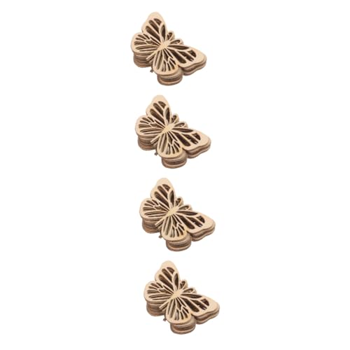 Gadpiparty 4 Sätze Holzchip -ornamente Hochzeit Flügel Kunsthandwerk Party Ausschnitte Schmetterlingsverzierung Holzschmetterlinge Zum Basteln Schmetterlinge Dekoration Beige 10 Stück * 4 von Gadpiparty