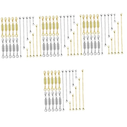 Gadpiparty 4 Sätze Kettenverlängerung + Magnetische Karabinerschnalle Schmuckglieder Nummer Für Silberne Mehrstrangverschlüsse Schlüssel Silberkettenverlängerungen 10 Stück * 4 von Gadpiparty