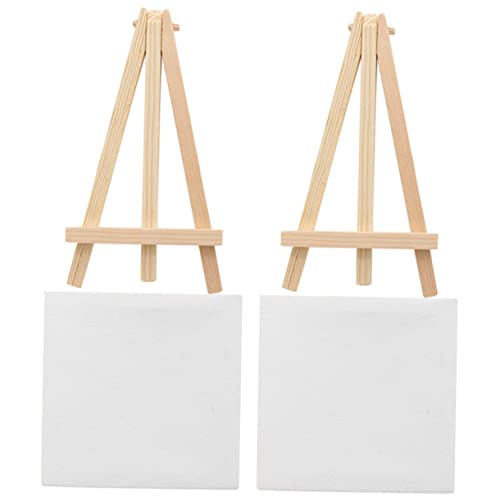 Gadpiparty 4 Sätze Mini Staffeleien mit Ölmalerei Canvas Diy Malset für Kunstprojekte Stabile Dreieckstruktur für Zuhause und Büro von Gadpiparty