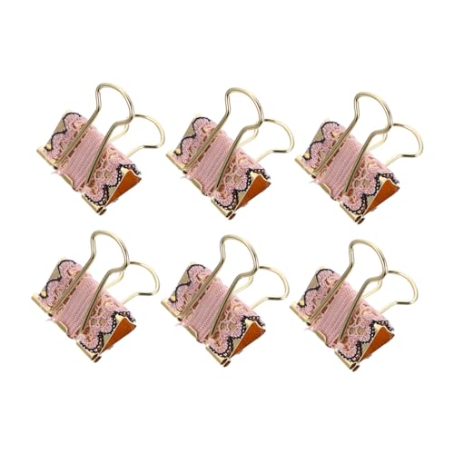 Gadpiparty 4 Sätze Rosa Metall Binder Clips Dekorative Büroklammern Mit Kreativen Für Organisieren Von Dokumenten Im Büro Schule Und Zuhause 6 Stück * 4 von Gadpiparty