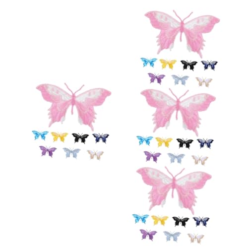 Gadpiparty 4 Sätze Schmetterlings-stickpatch Applikationen Bestickt Gestickte Aufnäher Nähen Schmetterlinge Kleidung Dekoration Rucksack Patches Kleiderflicken Diy Patch Stoff 8 Stück * 4 von Gadpiparty