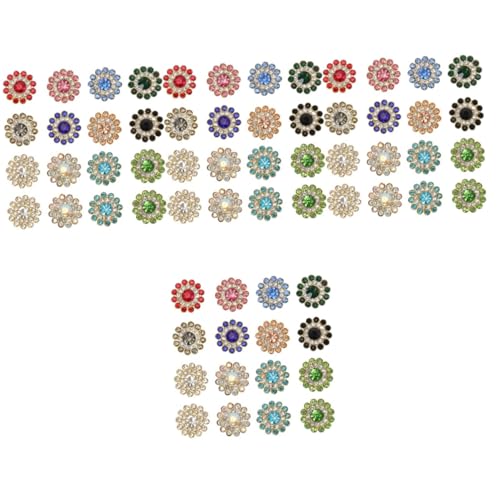 Gadpiparty 4 Sätze Schnalle Mit Sonnenblumen-diamant Wohnung Blumen-druckknöpfe Blumenknöpfe Zum Annähen Basteln Broschen Diy-material Diy Liefert Strass Zubehör Kristall 100 Stück * 4 von Gadpiparty