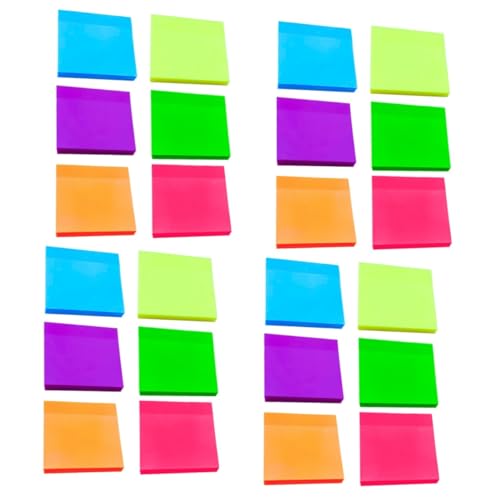 Gadpiparty 4 Sätze Teiliges Bunte Selbstklebende Haftnotizen Durchsichtige Pet Memo Sticker Für Schule Und Büro Beschreibbar Für Listen Und Erinnerungen 6 Stück * 4 von Gadpiparty