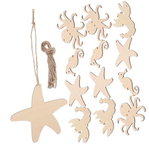 Gadpiparty 4 Sätze Unlackierte Holz Ausschnitte Meereslebewesen für DIY Projekte pro Set mit Jute Schnur für Bastelarbeiten und Dekorationen Gadpiparty 4 Sätze Unlackierte Holz Ausschnitte Meereslebewesen für DIY Projekte pro Set mit Jute Schnur für Bastelarbeiten und Dekorationen von Gadpiparty