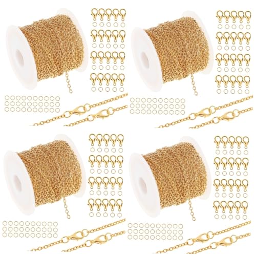 Gadpiparty 4 Sets Karabinerverschluss Kettenset Vergoldete Kette Zur Schmuckherstellung Schmuckverschlüsse Doppelte Karabinerverschlüsse Schmuckzubehör Biegeringe Basteln Damenkette Gadpiparty 4 Sets Karabinerverschluss Kettenset Vergoldete Kette Zur Schmuckherstellung Schmuckverschlüsse Doppelte Karabinerverschlüsse Schmuckzubehör Biegeringe Basteln Damenkette von Gadpiparty