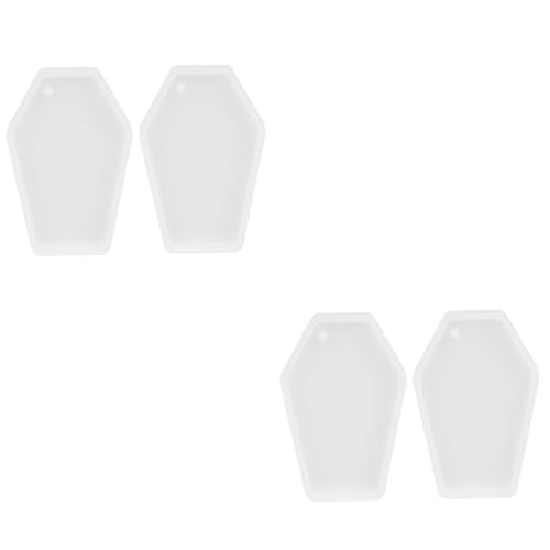 Gadpiparty 4 Stck. Flexible Silikon Schlüsselanhänger Gießform Coffin Form Epoxidharz DIY Anhänger Herstellung Strapazierfähig Glatt für Schmuck Basteln mit Kindern von Gadpiparty
