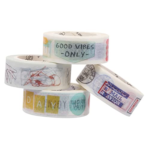Gadpiparty 4 Stück Buntes Bandetikett Dekoratives Washi Tape Washi-Tape beschriften Washi-Tape- Mehrzweck-Washi-Tape dekoratives klebeband selber machen DIY Washi Tape Flüsterpapier Gadpiparty 4 Stück Buntes Bandetikett Dekoratives Washi Tape Washi-Tape beschriften Washi-Tape- Mehrzweck-Washi-Tape dekoratives klebeband selber machen DIY Washi Tape Flüsterpapier von Gadpiparty