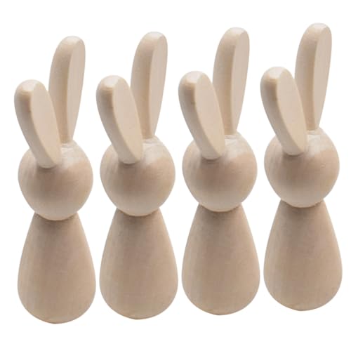 Gadpiparty 4 Stück DIY Unvollendete Holzkaninchen Puppen zum Bemalen Kreative Bastelideen für Leere Holzfiguren Kreativität und Handfertigkeit Gadpiparty 4 Stück DIY Unvollendete Holzkaninchen Puppen zum Bemalen Kreative Bastelideen für Leere Holzfiguren Kreativität und Handfertigkeit von Gadpiparty
