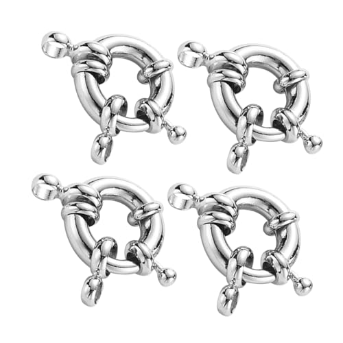 Gadpiparty 4 Stück Federring Verschlüsse Rund Schmuckverbinder mit Loch für DIY Halsketten Armbänder Schmuckherstellung Sichere Federmechanik Langlebig von Gadpiparty