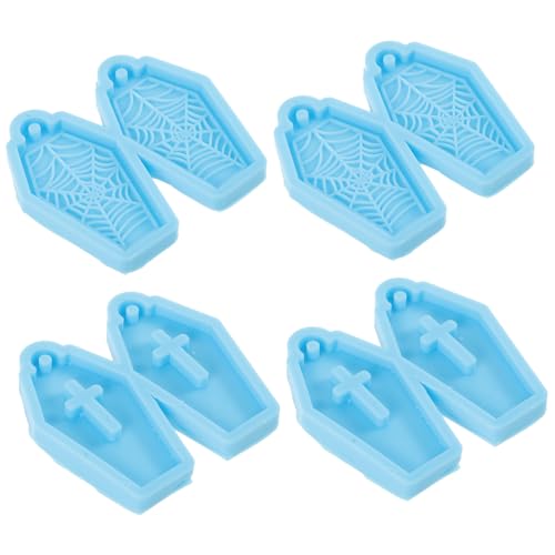 Gadpiparty 4 Stück Flexible Silikonform für Ohrringe Wiederverwendbar und Leicht Entformbar Inklusive Halloween Anhänger in Hängeform für DIY Schmuckherstellung mit Epoxidharz Waschbar und von Gadpiparty