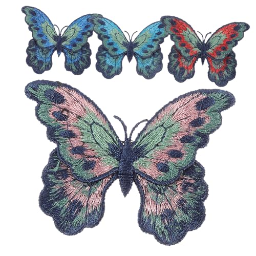 Gadpiparty 4 Stück Große Schmetterling Aufnäher zum Aufbügeln Bestickte Applikationen in Rot Grün und Blau Dekorative Patches für Kleidung Schuhe Rucksäcke und DIY Handarbeiten Gadpiparty 4 Stück Große Schmetterling Aufnäher zum Aufbügeln Bestickte Applikationen in Rot Grün und Blau Dekorative Patches für Kleidung Schuhe Rucksäcke und DIY Handarbeiten von Gadpiparty
