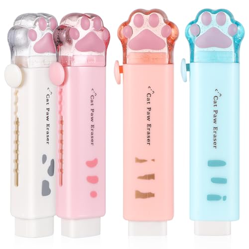 Gadpiparty 4 Stück Katzenpfoten Radiergummis Einziehbare Süße Kawaii Radierer für Schule Büro und Zuhause Praktische Langlebige und Tragbare Schreibwaren für Gadpiparty 4 Stück Katzenpfoten Radiergummis Einziehbare Süße Kawaii Radierer für Schule Büro und Zuhause Praktische Langlebige und Tragbare Schreibwaren für von Gadpiparty