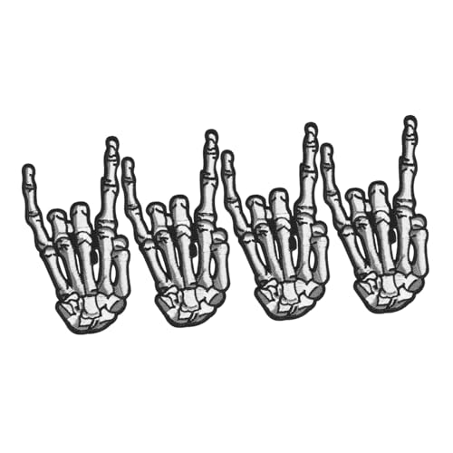 Gadpiparty 4 Stück Kreative Bestickte Schädel Herz Aufnäher Strapazierfähige Abnehmbare Kleidung Patches Vielseitig für Jacken Taschen Jeans und DIY Dekoration von Gadpiparty