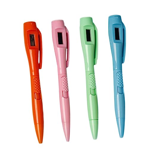 Gadpiparty 4 Stück Kugelschreiber mit Digitaluhr Teiliges für Schule Büro Zuhause Leicht und Tragbar für Prüfungen und Meetings Kreatives Design mit LCD Anzeige Zufällige Zufällige Farbe von Gadpiparty