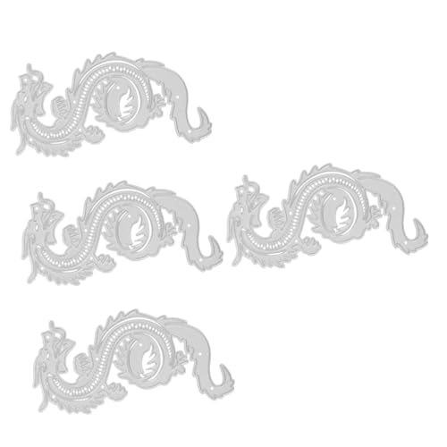 Gadpiparty 4 Stück Metallmesserform Gestanzte Drachen Bastelstanzformen Drachen Stanzformen Stanzschablone Für Heimwerker Basteln Drachen Papierschnitt Papierdrache Silber von Gadpiparty