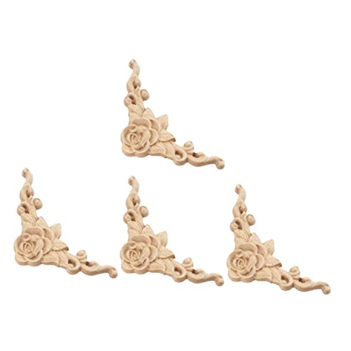 Gadpiparty 4 Stück Rosen Aufkleber Zubehör Furnier Einweihungsparty Ornamente Raumdekoration Zuhause Ausgefallene Overlay Inlays Unbemalte Rahmen Applikation Dekorative Kommoden von Gadpiparty