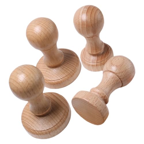 Gadpiparty 4 Stück Siegelstempel Aus Holz Antike Stempelgriffe Stempel DIY Zubehör Holz DIY Stempelgriffe Stempel Ersatzgriff Stempelteile Stempel DIY Zubehör Holzstempelgriff Set von Gadpiparty
