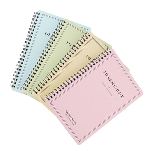 Gadpiparty 4 Stück Spiral Notizbücher mit Einfachem Cover Praktische Schreibblöcke für Schüler Tagebuch Journal und Reisen für Notizen und Skizzen von Gadpiparty