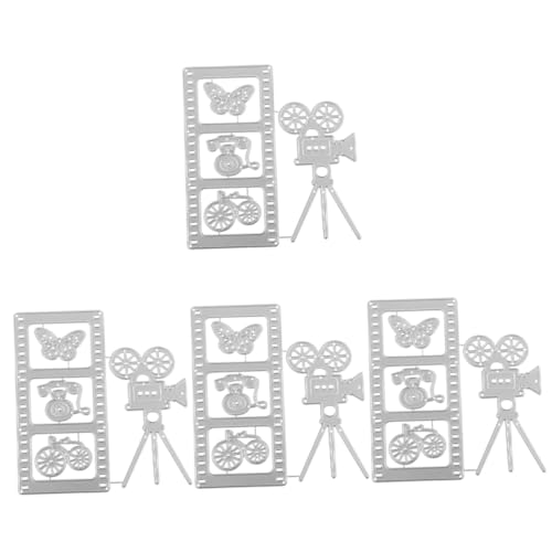 Gadpiparty 4 Stück Stanzformen Herstellung Scrapbooking-Stanzlinge Handwerk Sammelalbum Album-Foto-Scrapbooking Schrottbuch Prägemappen Zubehör basteln Kohlenstoffstahl Silver von Gadpiparty