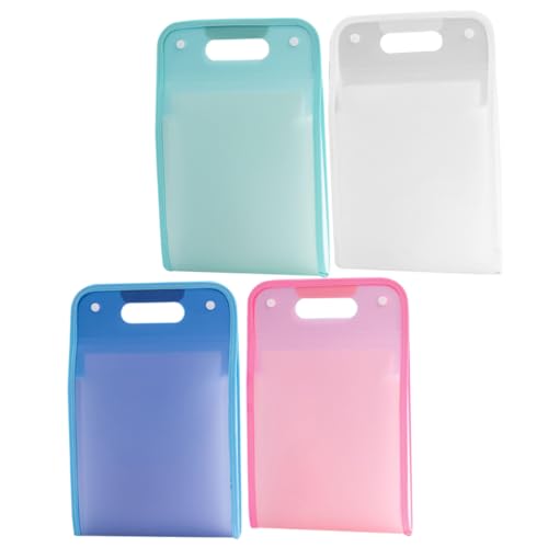 Gadpiparty 4 Stück Teiliges Aktenordner Expandierbarer Dokumenten Organizer Transparent Blau Grün und Rosa Multifunktionale Aktenmappe für Büro Schule und Zuhause von Gadpiparty