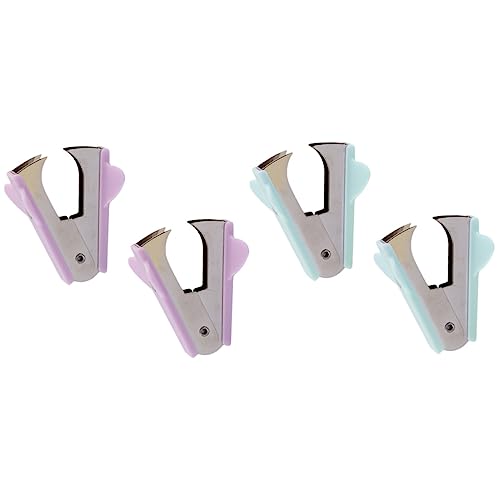 Gadpiparty 4 Stück Teiliges Ergonomischer Heftklammerentferner Tragbares Mini Tool für Bürozubehör für Einfache Schnelle Klammerentfernung Bunten Farben Grün von Gadpiparty
