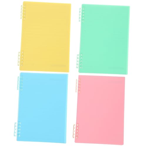Gadpiparty 4 Stück Teiliges Notizbuch mit Buntem Cover Nachfüllbare Ringbuch Notizen für Büro und Schule Liniertes Notizbuch Praktische Schreibunterlage in Blau Grün und Gelb von Gadpiparty