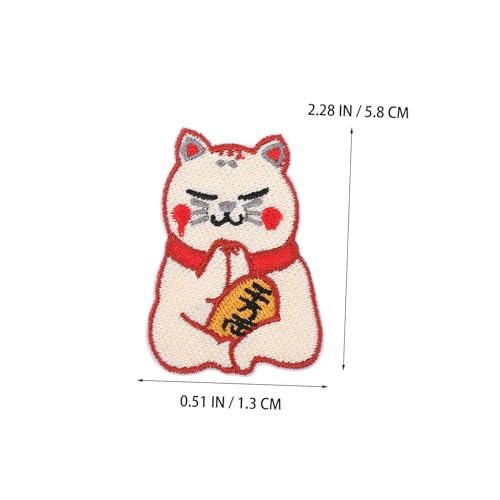Gadpiparty 4 Stück Teiliges Selbstklebende Bestickte Lucky Cat Patches Chinesische Winkekatze Aufnäher DIY Kleidung Applikationen für Jacken Hüte Rucksäcke Dekorative Textil Sticker von Gadpiparty