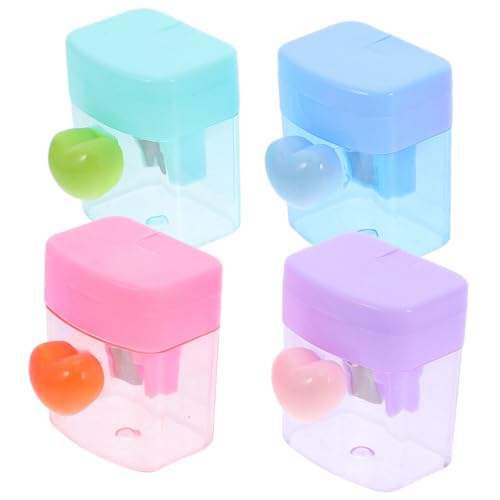 Gadpiparty 4 Stück Teiliges Transparenter Bleistiftspitzer mit Herzmotiv Einzelnes Loch Bunte Farben als Schulbedarf für Schüler Büro und Klassenzimmergebrauch Gadpiparty 4 Stück Teiliges Transparenter Bleistiftspitzer mit Herzmotiv Einzelnes Loch Bunte Farben als Schulbedarf für Schüler Büro und Klassenzimmergebrauch von Gadpiparty