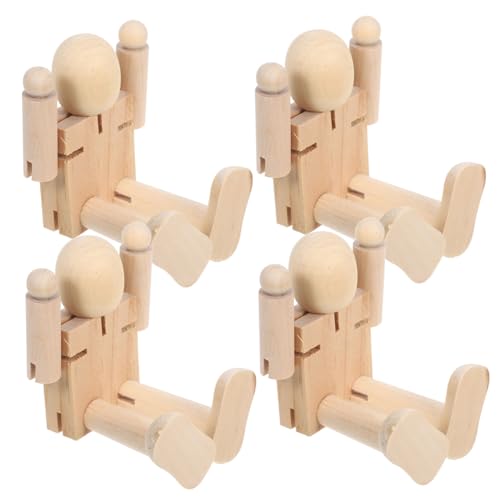 Gadpiparty 4 Stück Teiliges Unbemalter Holzroboter-figuren mit Beweglichen Gelenken Große Diy-holzsteckpuppen für Naturbelassene Holzroboter zum Bemalen Kreative Bastelideen und Rollenspiele Gadpiparty 4 Stück Teiliges Unbemalter Holzroboter-figuren mit Beweglichen Gelenken Große Diy-holzsteckpuppen für Naturbelassene Holzroboter zum Bemalen Kreative Bastelideen und Rollenspiele von Gadpiparty