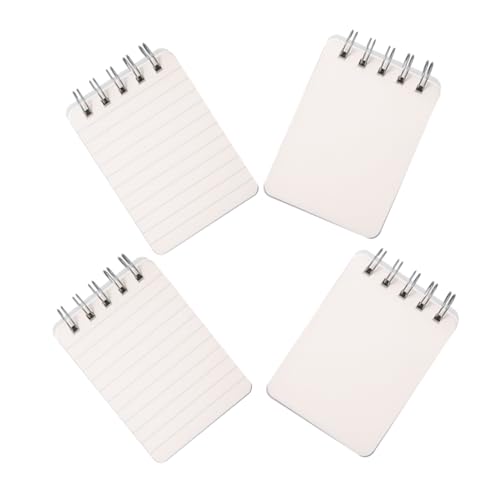Gadpiparty 4 Stück Tragbares Mini -Notizbuch Spiral- kleine Notebooks Masse Mini-Notizbücher Spulennotizblock für den täglichen Gebrauch tragbarer Spiralnotizblock Eisen Weiß von Gadpiparty