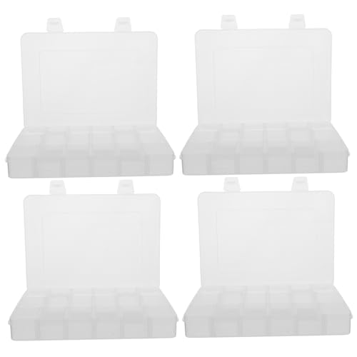Gadpiparty 4 Stück Transparente Aufbewahrungsbox mit Verstellbaren Fächern Robuster Kunststoff Vielseitiger Organizer für Schmuck Schrauben Perlen Bastelbedarf und Kleine Teile Tragbar Gadpiparty 4 Stück Transparente Aufbewahrungsbox mit Verstellbaren Fächern Robuster Kunststoff Vielseitiger Organizer für Schmuck Schrauben Perlen Bastelbedarf und Kleine Teile Tragbar von Gadpiparty