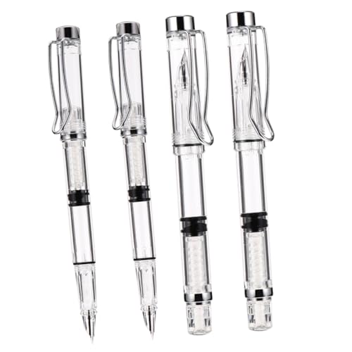 Gadpiparty 4 Stück Transparente Piston Füllfederhalter Nachfüllbare Schreibgeräte für Kalligrafie und Training für Schüler und Studierende Glattes Schreiben und Verbesserte Gadpiparty 4 Stück Transparente Piston Füllfederhalter Nachfüllbare Schreibgeräte für Kalligrafie und Training für Schüler und Studierende Glattes Schreiben und Verbesserte von Gadpiparty