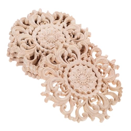 Gadpiparty 4 Stück Unlackierte Holzapplikationen Holzgeschnitzte Ornamente für Möbel Schranktüren und Betten Dekorationselemente für Bastelprojekte Gadpiparty 4 Stück Unlackierte Holzapplikationen Holzgeschnitzte Ornamente für Möbel Schranktüren und Betten Dekorationselemente für Bastelprojekte von Gadpiparty