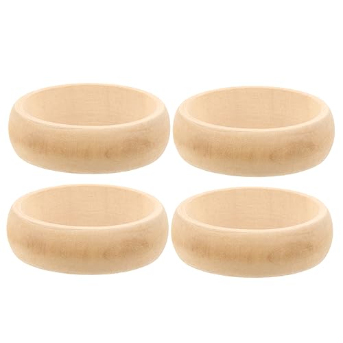 Gadpiparty 4 Stück Unlackierte Holzarmbänder für Diy Schmuck Natürliche Runde Holzringe zum Basteln Robuste und Glatte Oberfläche für Kreative Projekte und Kinderhandwerk von Gadpiparty