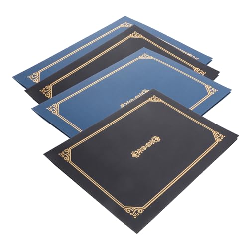 Gadpiparty 4 Stück Urkundenhüllen mit Goldprägung Elegante Dokumentenhalter für Zertifikate und für Abschlussfeiern und Auszeichnungen Schwarz und Blau von Gadpiparty