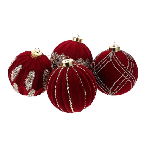 Gadpiparty 4 Stück Velours Weihnachtsbaum Kugeln mit Glitzer Bruchsichere Hängende Weihnachtsdekorationen für Festliche Anlässe und DIY Bastelprojekte Gadpiparty 4 Stück Velours Weihnachtsbaum Kugeln mit Glitzer Bruchsichere Hängende Weihnachtsdekorationen für Festliche Anlässe und DIY Bastelprojekte von Gadpiparty