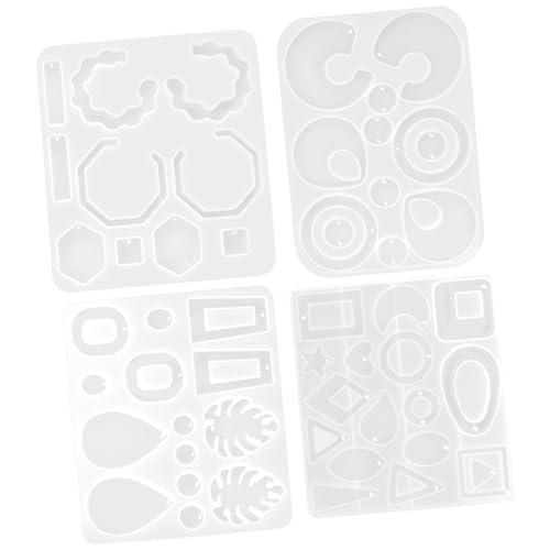 Gadpiparty 4 Stück Wiederverwendbare Silikonformen für Ohrstecker Vielseitige Gießformen für Schmuckherstellung Diy Kristallanhänger und Bastelprojekte Einfach zu Reinigen und Flexibel von Gadpiparty