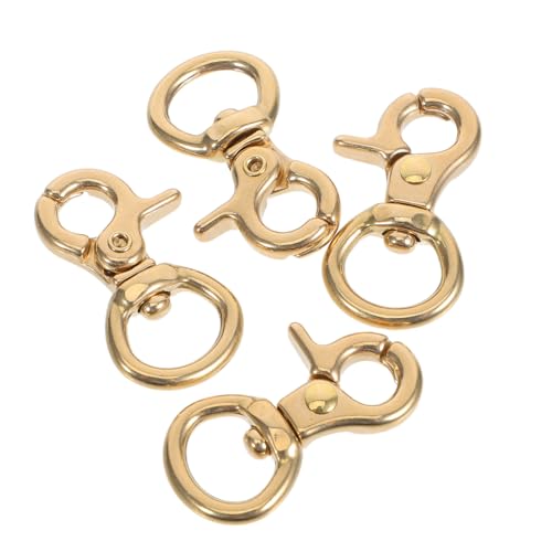 Gadpiparty 4 Stücke Teiliges Metall Drehbarer Schnapphaken Japanischer Karabiner mit Drehgelenk Robuster Messing-lobster-verschluss für Schlüsselanhänger Taschen DIY Lederarbeiten und Zubehör von Gadpiparty