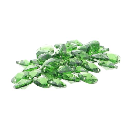 Gadpiparty 40 Stück Bunte Glas kristallperlen mit Doppel loch Achteckige DIY Schmuckperlen zum Auffädeln Vielseitige Spacer Perlen für Armbänder und Halsketten Farbiger Bastelschmuck Grün von Gadpiparty