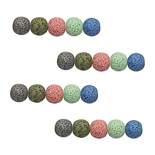 Gadpiparty 40 Stück DIY Vulkanstein Perlen Lavastein Spacer Beads für Schmuckherstellung Glänzende Runde Perlen für Armbänder und Naturstein Bastelzubehör von Gadpiparty