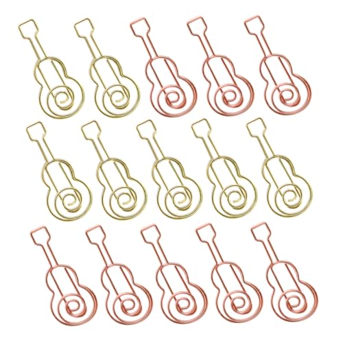 Gadpiparty 40 Stück Gitarren-Büroklammer Bürobedarf in Pastelltönen lustige Papierclips Clips für Papier Büroklammer für Bargeld Jumbo-Büroklammern glatt Jumbo-Ordner-Clips Metall von Gadpiparty