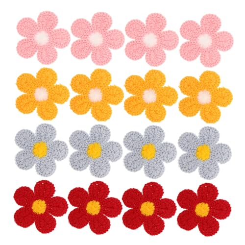 Gadpiparty 40 Stück Große Bestickte Blumen Applikationen Farbige Stoff Patches für DIY Kleidung Taschen Hüte Robuste Nähausbesserung und Kreative Handwerksprojekte mit Rot Gelb Blau von Gadpiparty