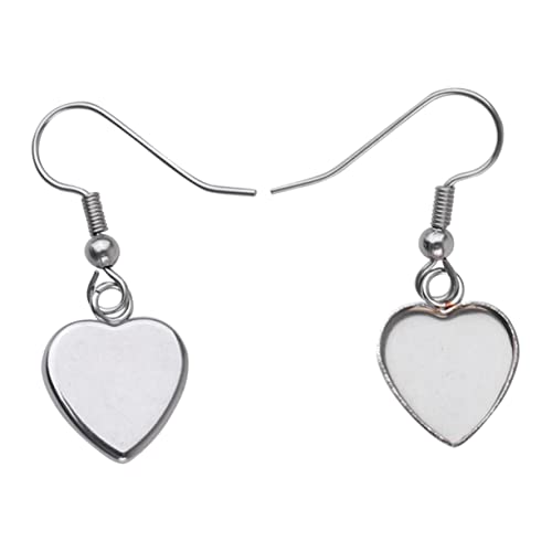 Gadpiparty 40 Stück Herzform DIY Ohrringe Bastelset für Eardrop Schmuckherstellung Materialien für Zeitglas Patch Silber von Gadpiparty