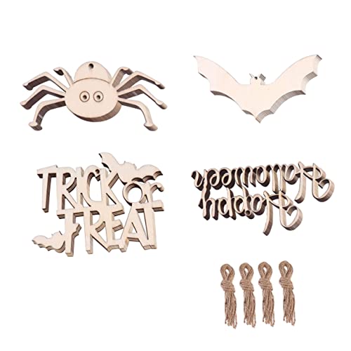 Gadpiparty 40 Stück Holz Halloween Deko Ornamente zum Aufhängen Bastelbedarf für Partys für Diy Projekte und Festliche Dekorationen von Gadpiparty