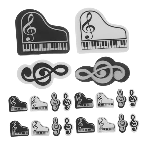 Gadpiparty 40 Stück Mini-radiergummis für Klavier Musiknoten-design Sauberes Radieren ohne Rückstände Stilvolles monochromes Kreative Schulmaterialien für Schüler und Partys von Gadpiparty