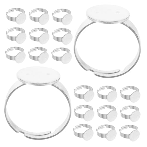 Gadpiparty 40 Stück Runder Blank Ring mit Bezel Tray für Schmuckherstellung und DIY Bastelprojekte von Gadpiparty