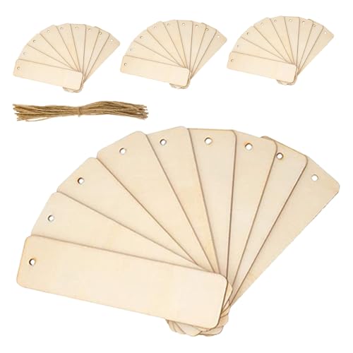 Gadpiparty 40 Stück Teiliges Holz-lesezeichen Blanko mit Löchern Natürliche Rechteckige Holzanhänger zum Bemalen DIY Holz-ornament Tags für Bastelprojekte Geschenkdekoration und Organisation Gadpiparty 40 Stück Teiliges Holz-lesezeichen Blanko mit Löchern Natürliche Rechteckige Holzanhänger zum Bemalen DIY Holz-ornament Tags für Bastelprojekte Geschenkdekoration und Organisation von Gadpiparty