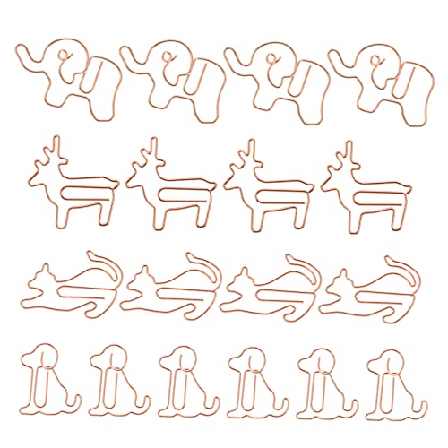 Gadpiparty 40 Stück Teiliges Kreative Büroklammern in Tierform Stabile Metall Clips in Roségold mit Katze Hund Reh und Elefant Praktische Memo und Lesezeichenklammern für Büro Schule und Gadpiparty 40 Stück Teiliges Kreative Büroklammern in Tierform Stabile Metall Clips in Roségold mit Katze Hund Reh und Elefant Praktische Memo und Lesezeichenklammern für Büro Schule und von Gadpiparty